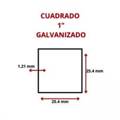 CUADRADO 1 25.4 MM GALVANIZADO
